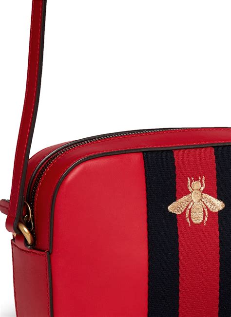 gucci bee handbag red black green|gucci handbags with bumble bee.